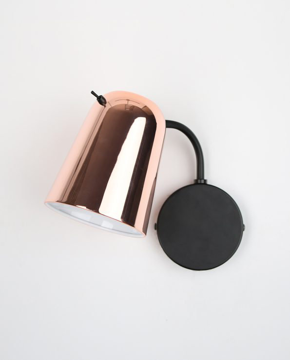 Dobi 1 - Light Armed Sconce, Black/Copper