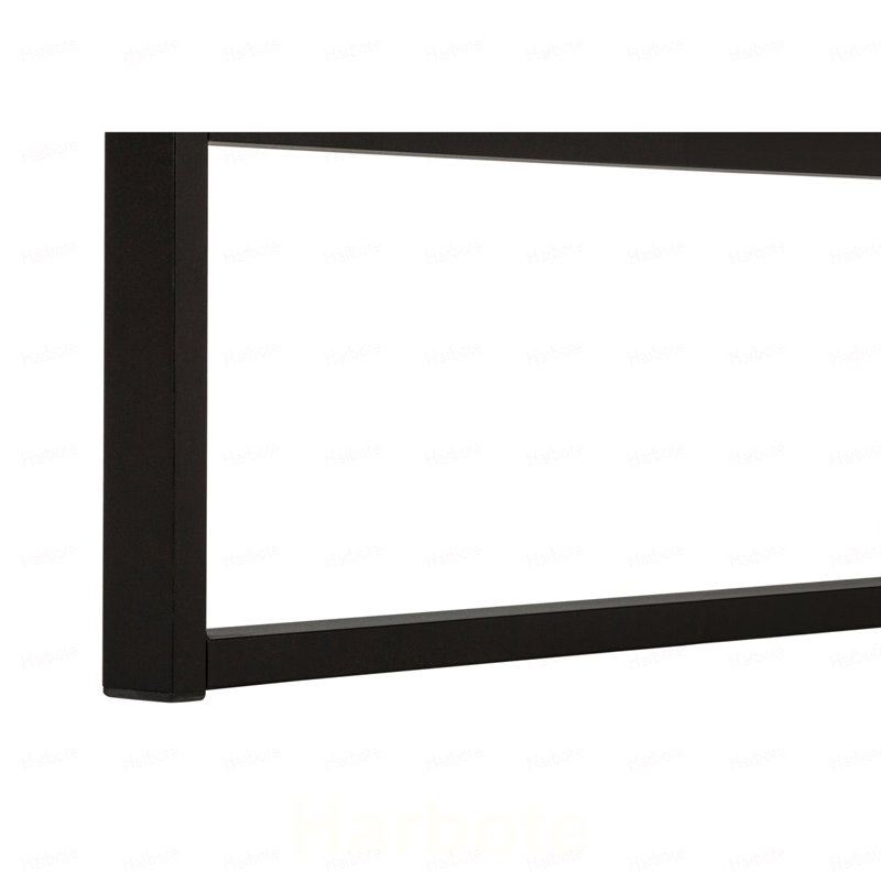Bureau d'ordinateur, pour bureau à domicile, pour ordinateur portable, 122 cm (48 po), plateau en stratifié brun, structure en métal noir