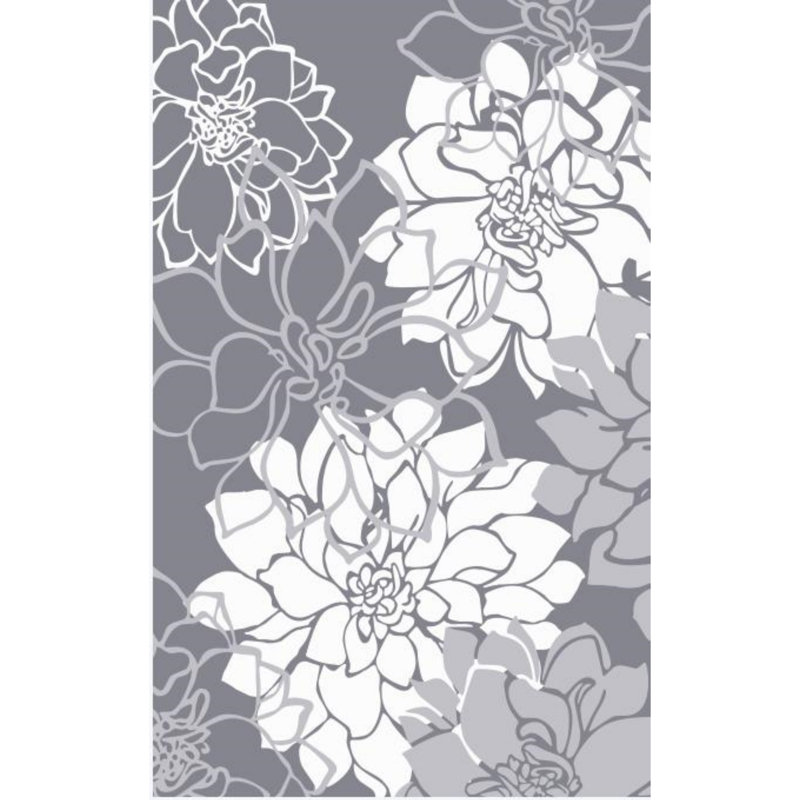 Tapis d'extérieur résistant aux intempéries et lavable pour l'extérieur, Gris, Rectangulaire 8 pi x 10 pi