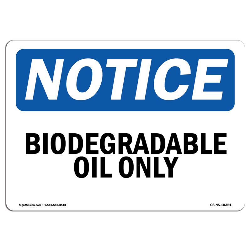 Biodegradable Oil Only Decal 5" X 3.5"
