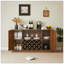 Buffet Modern Wavy Curve avec support à vin et tablettes réglables, parfait pour les cuisines et les salles à manger