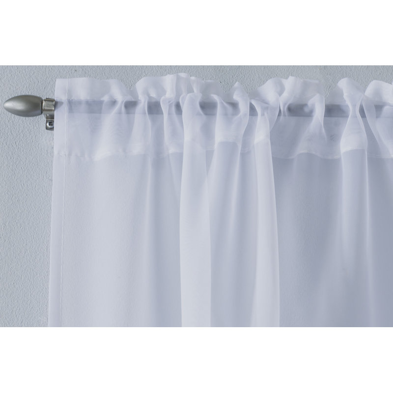 Tang Sheer Curtain Single Panel, White, 140 W x 183 D cm