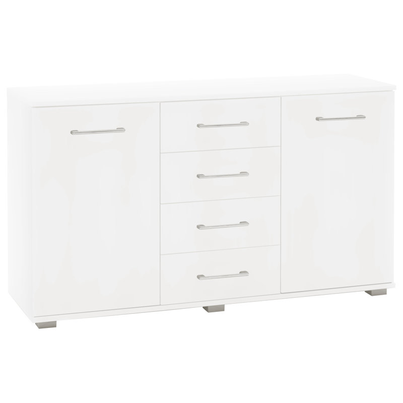 Athar 123cm W 4 - Drawer Chest of Drawers, White
