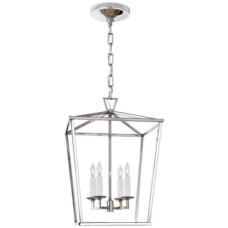 Chapman & Myers Darlana Lantern, Polished Nickel, 18" H x 12.5" W x 12.5" D