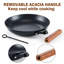 Poêles antiadhésives en fonte de 8 po de diamètre, poêle à frire avec poignée en bois d'acacia amovible, poêle à œufs omelette antiadhésif en nid d'abeille, plaques de cuisson faciles à nettoyer, compatibles avec toutes les surfaces de cuisson-112608882