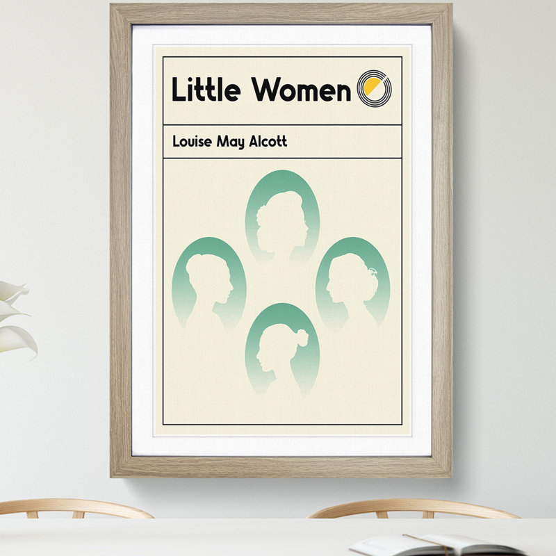 Book Cover Little Women Louise May Alcott - Picture Frame Graphic Art, Oak, 65cm H x 48cm W x 2cm D