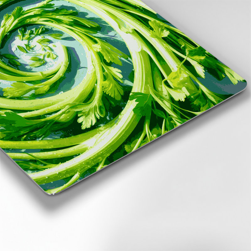 Légumes, art mural vert céleri en métal, H 12 po x l 12 po