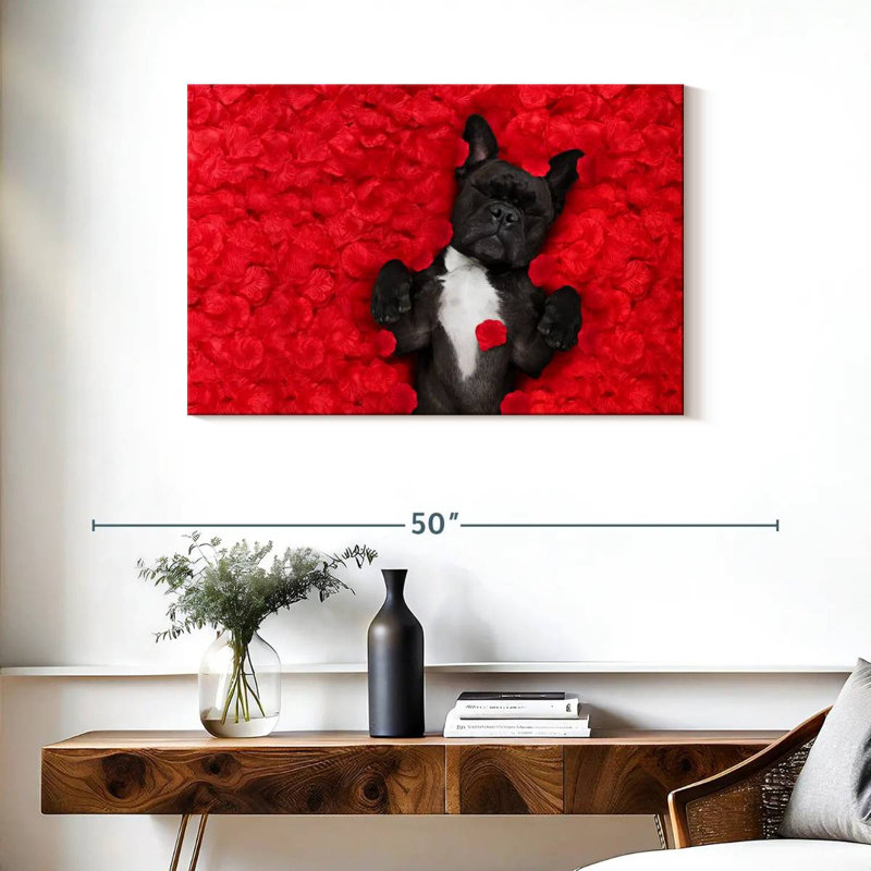 Bouledogue français Brampt Valentines, H 24 po x l 36 po