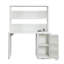 Bureau blanc éclatant avec huche, plateau rectangulaire en métal et serrure pleine longueur pour le bureau à domicile