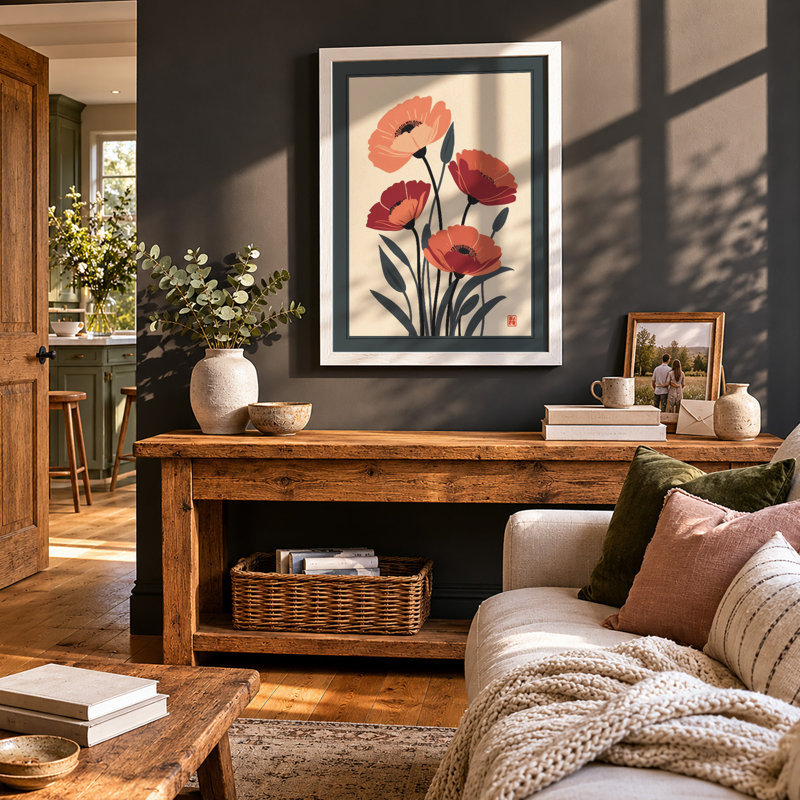 Carnation Studies Botanical - Framed Print, A3 - 42.0 x 29.7 cm, White