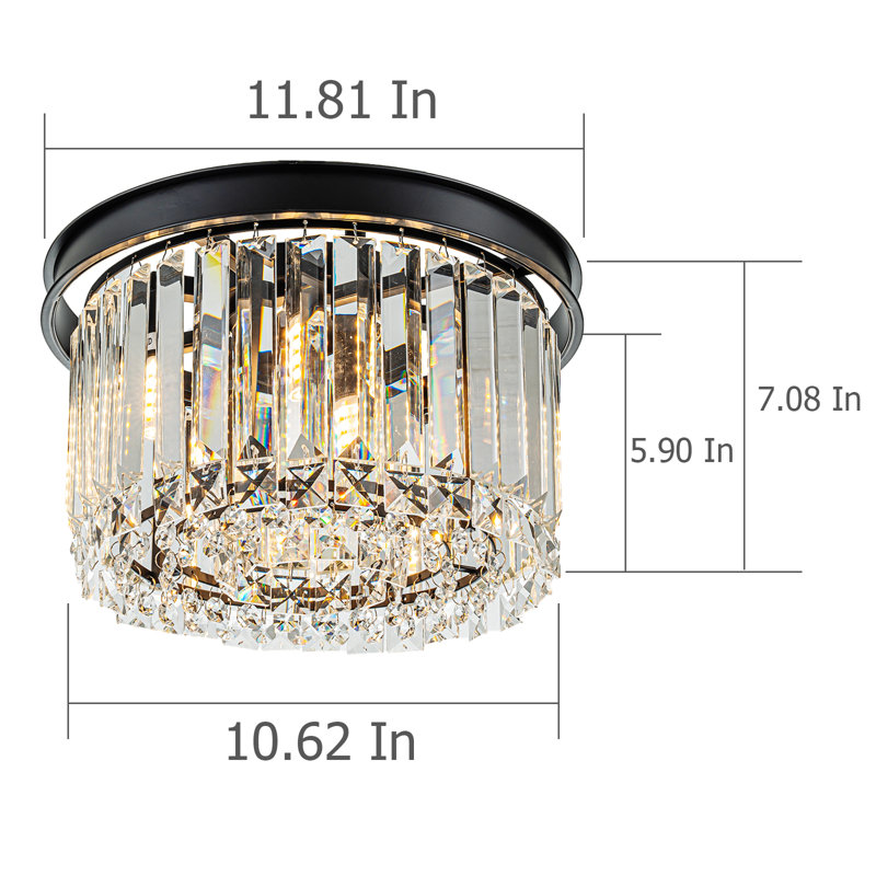 Dashiyah 4 - Light Dimmable Drum Chandelier, Black