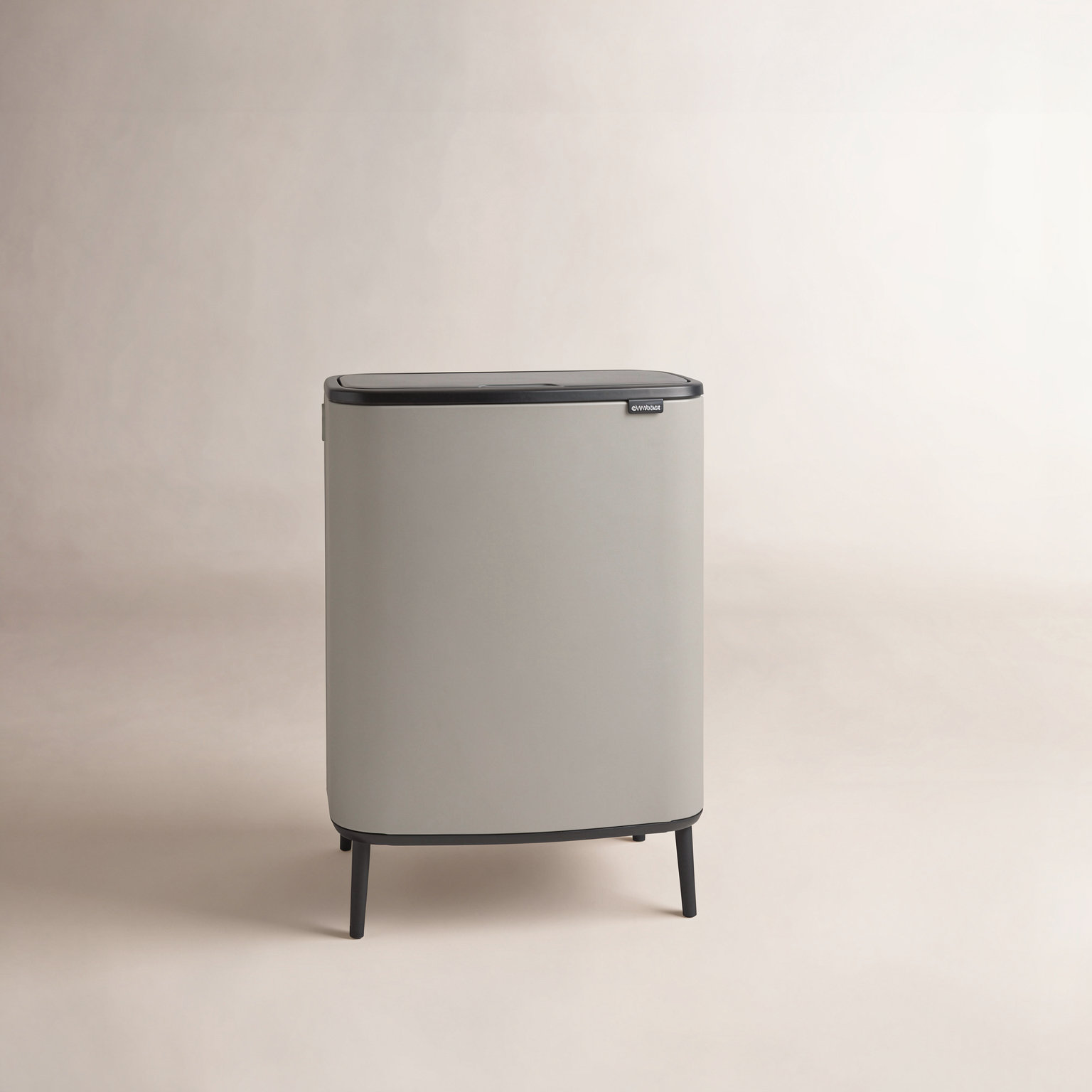 Brabantia Bo Hi Touch Dual Recycling Can, Mineral Concrete Gray
