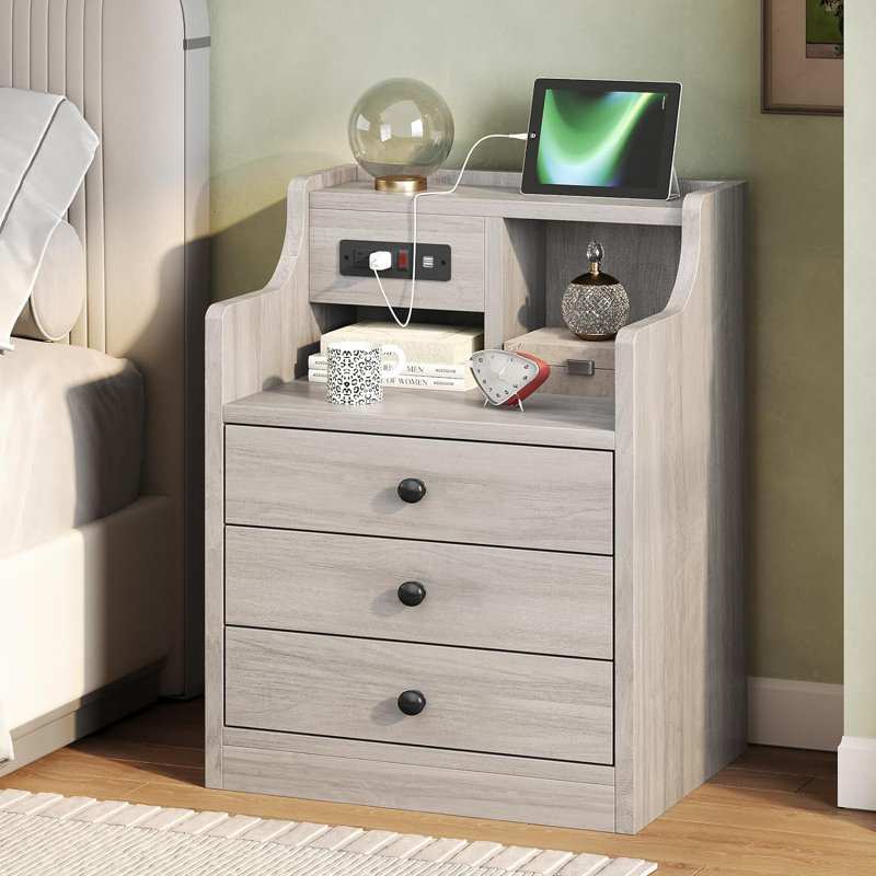Akke 17.7'' W Nightstand, Gray