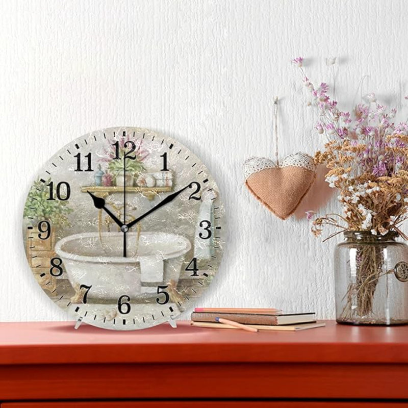 Horloge murale silencieuse pour salle de bain JUNZAN