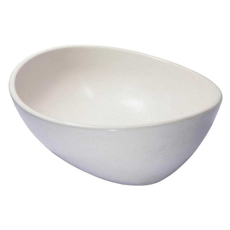 Eden Bath 13.4'' Concrete Oval Bathroom Sink, White