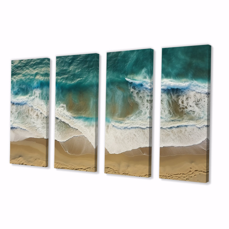 Ensemble d'art mural mural 4 pièces Tranquil Waves, H 32 po x l 64 po