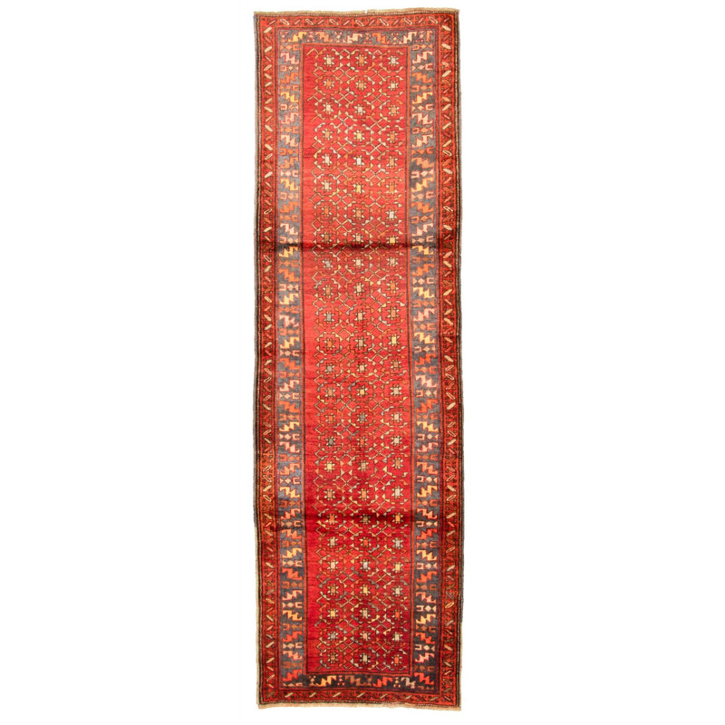 Tapis d’intérieur en laine à chemin de table anatolian 3 pi 10 po x 11 pi 5 po one-of-kind à la main-noué la 1980 Danuel