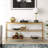 Alexis 55" Wide Rectangular Console Table in Brass-792425766-799960217
