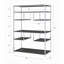 Bibliothèque en chêne à 8 étagères avec structure en acier et compartiments ouverts, 124,5 x 40,5 x 183 cm