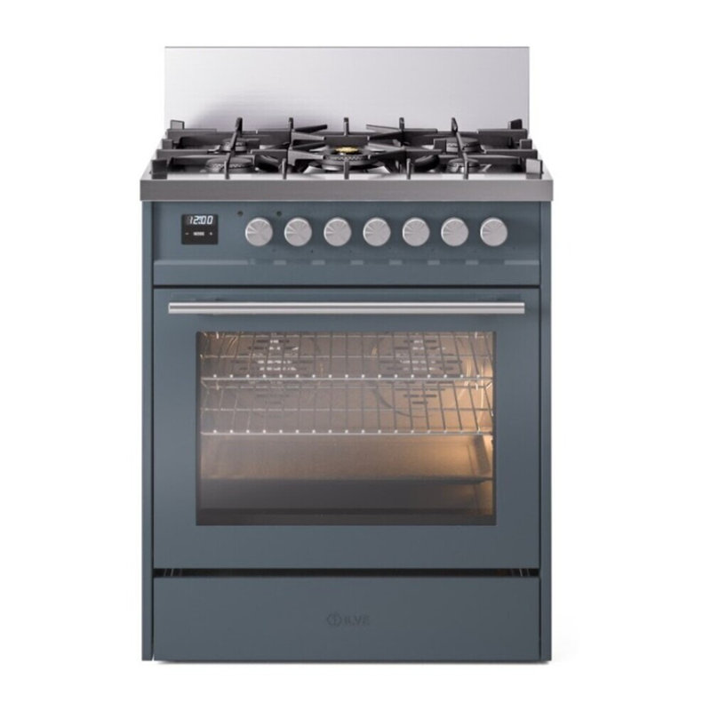 Cuisinière à double carburant 30 po ILVE Professional Plus II, Bleu gris / acier inoxydable, Propane liquide