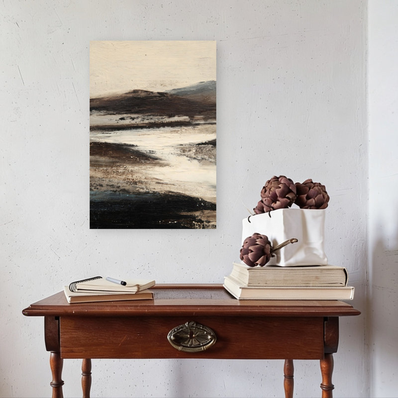«Brushstroke Mountain Abstract», reproduction d'art murale contemporaine, H 24 po x l 16 po