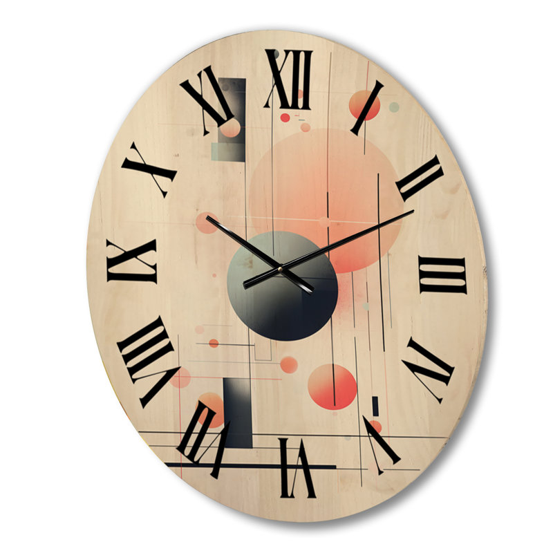 Horloge murale géométrique moderne en bois, Petit