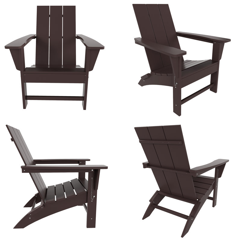 Joubert Foldable Outdoor Adirondack Set, Dark Brown