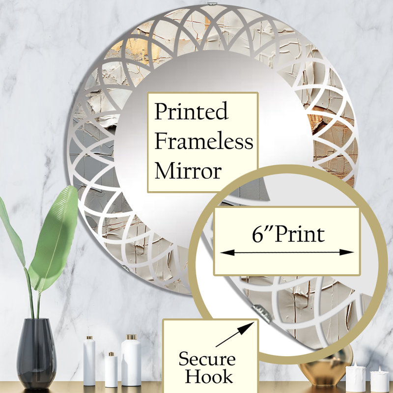 Chesterstole - Miroir mural moderne rond, 32 po x 32 po