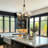 6-Light Modern Black And Gold Wagon Wheel Chandelier With Ribbed Glass Globes For Dining Room Living Room Foyer Kitchen Island Entryway-1053034601