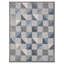 Tapis intérieur géométrique bleu 7 pi x 9 pi résistant aux taches