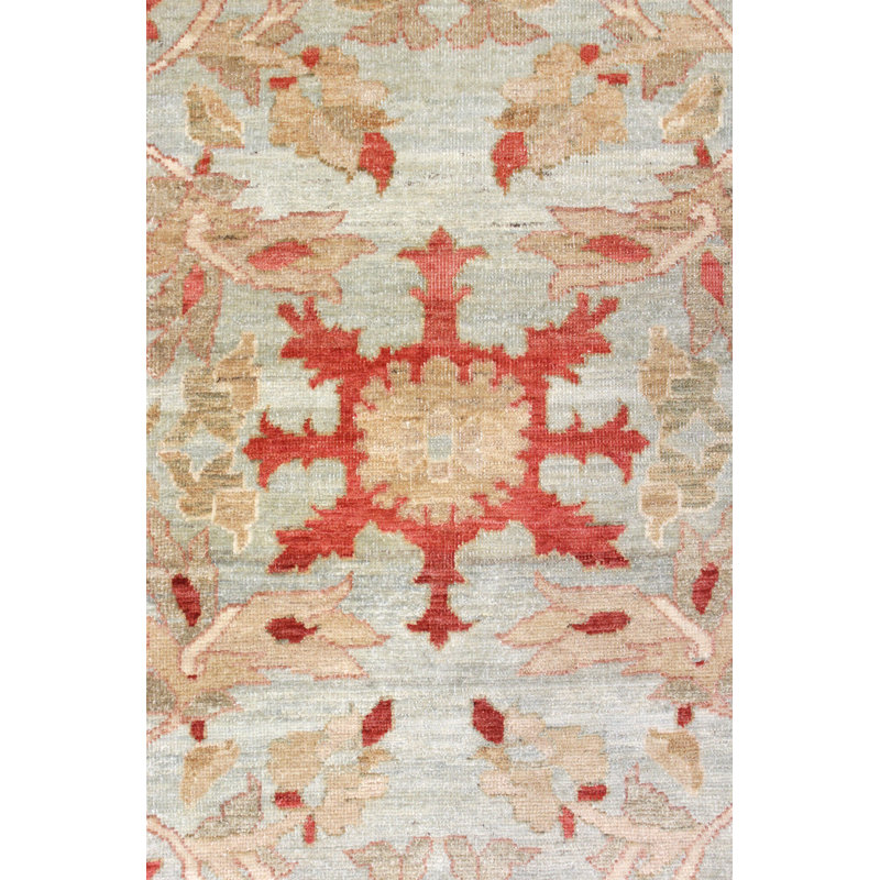 Tapis unique en forme de crevette / bleu clair / rouge 14 pi 2 po x 17 pi 9 po Sultanabad