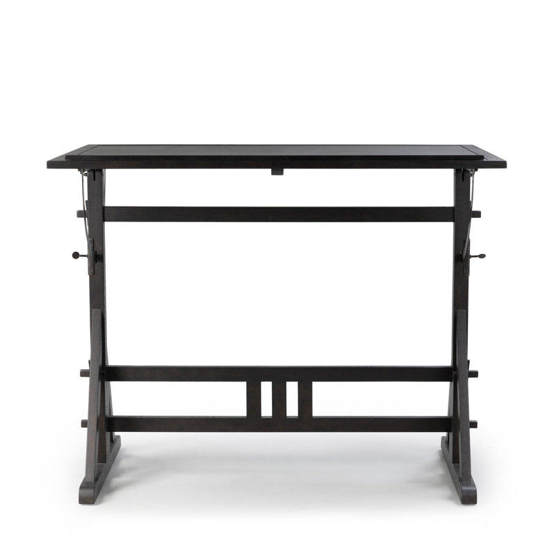 Rockwell Leather Solid Wood Drafting Table