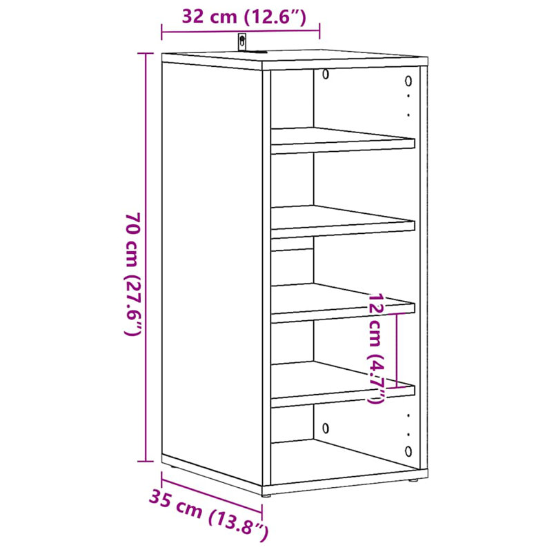 Belmeda 5 Pair Shoe Storage Cabinet, Old Wood