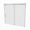 56 à 60 po X P 58 po Porte de baignoire coulissante semi-sans cadre en chrome H 5/16 po (8 mm) Verre transparent