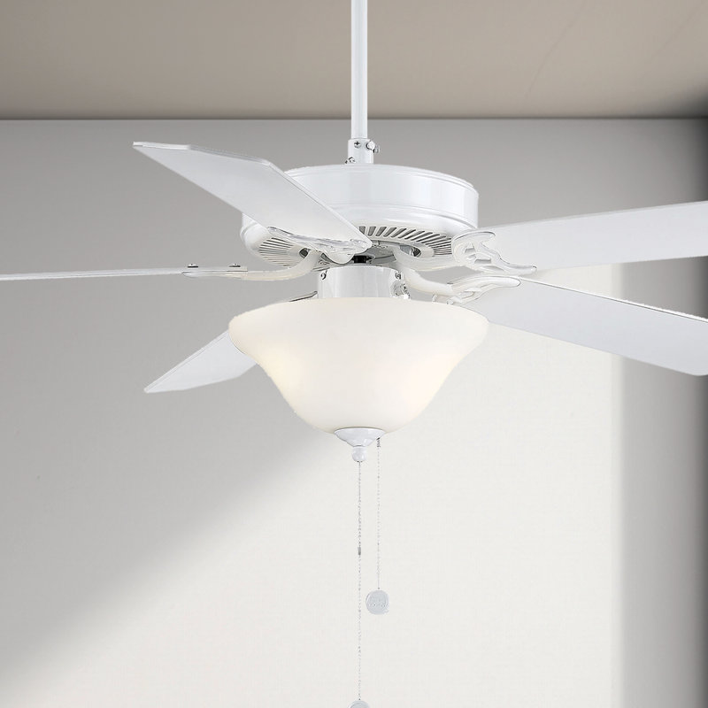 52" Garrett 5 - Blade Standard Ceiling Fan with Pull Chain and Light Kit Included