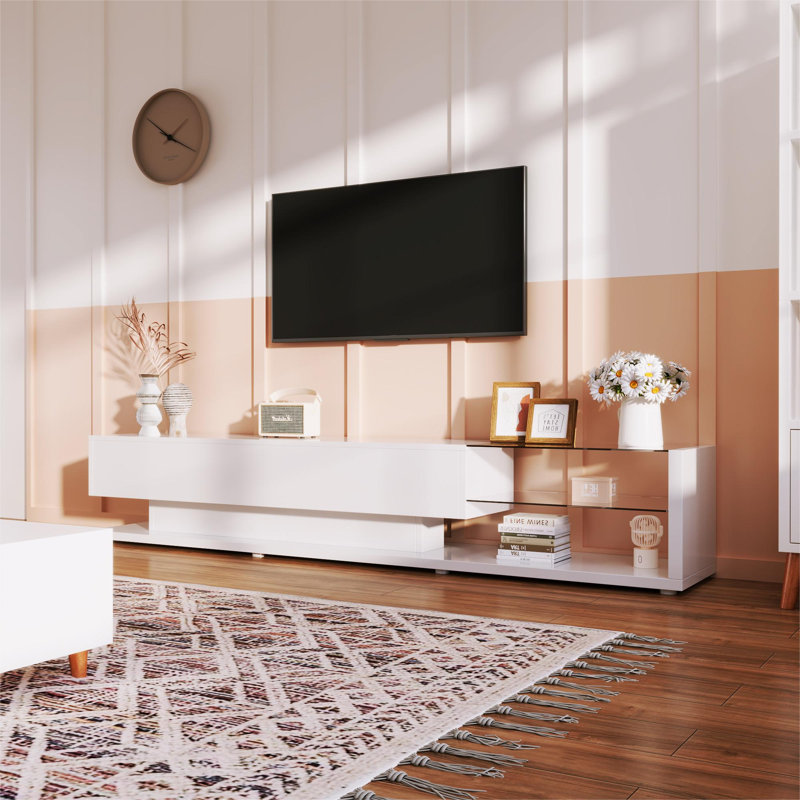 Chuhdary Unfinished TV Stand for TVs up to 70", White