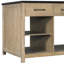 Chariot de cuisine extensible avec rangement pour tablettes, alimentation intégrée, îlot rétro + style rétro naturel, prises électriques