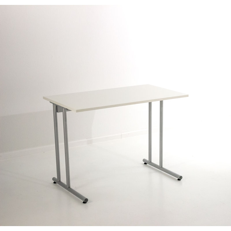 Folkestone Metal Base Writing Desk, White, 75cm H x 100cm W x 60cm D