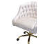 Chaise de bureau Vintage en velours crème et finition dorée