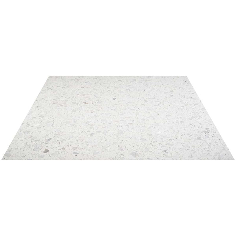 Terrazzo Italy Sacra 24x24 Honed Marble Tile, Sacra Bianco White