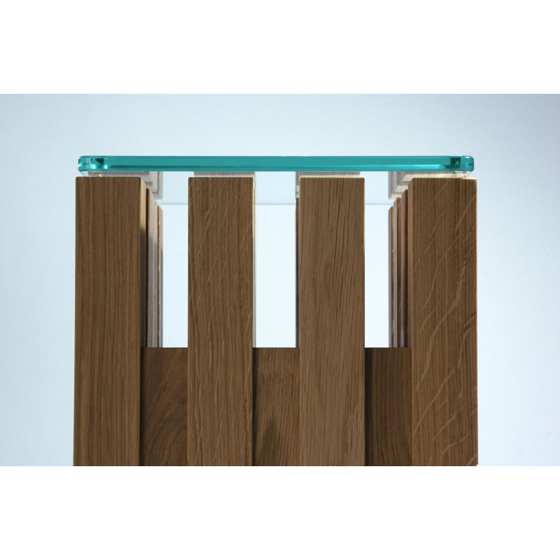 Delong Glass Top End Table