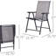 2 chaises pliantes de patio empilables, idéales pour les repas en plein air sur la pelouse, le camping ou la plage. Structure en métal, aucun assemblage requis, grises, capacité de 110 kg, accoudoirs en métal gris.