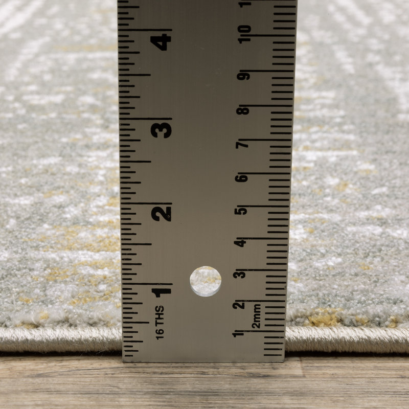 Michels Distressed Stripe Gold/ Brown Area Rug, Rectangle 6'7" x 9'6"