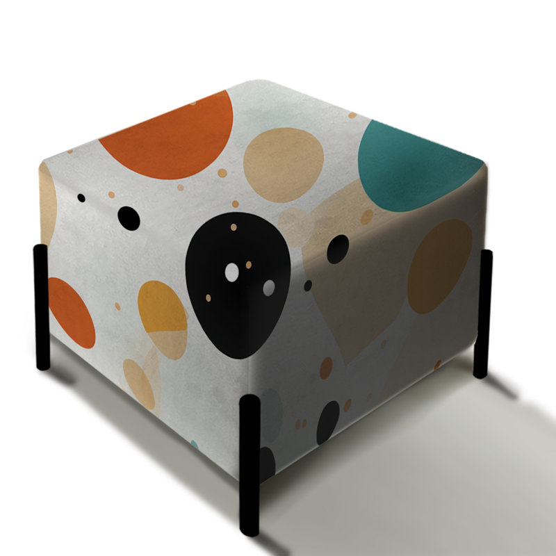 Motif urbain chic à pois - Repose-pieds carré à pois