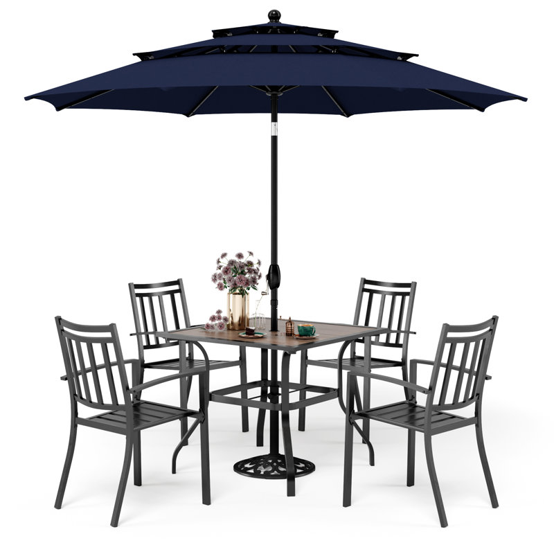 Ensemble repas 4 personnes Alyah, Bleu marine