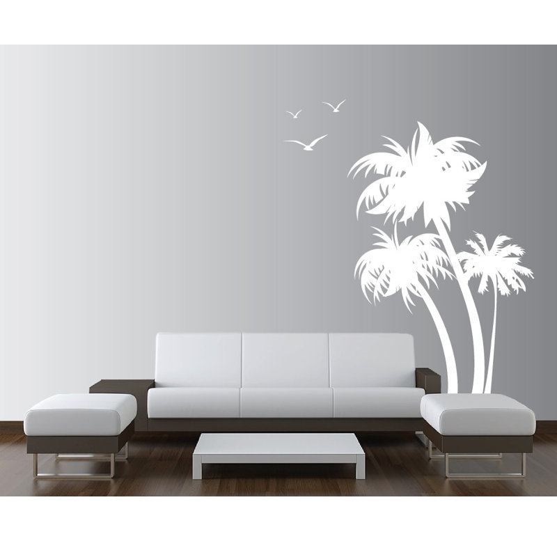Plants & Flowers Non-Wall Damaging Wall Decal, White