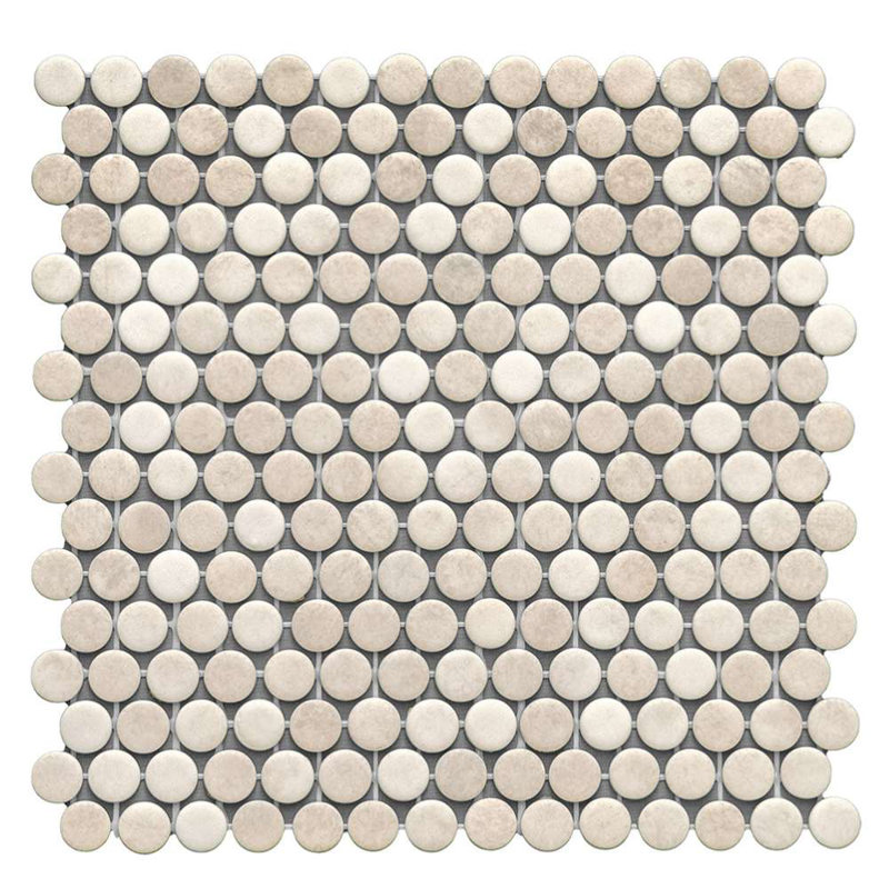 Carreau de mosaïque rond en verre 12 po x 12 po Eterna Penny, Sumatra