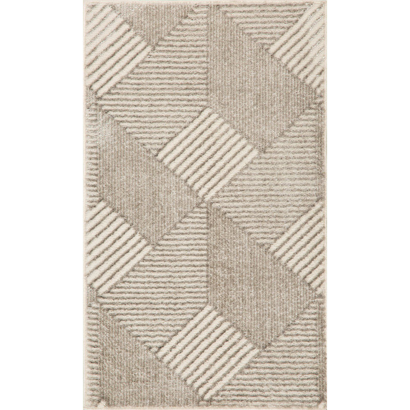 Tanja Collection Modern Geometric Area Rug, Rectangle 1'9" x 3'2"