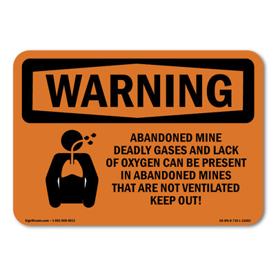 Abandoned Mine Deadly Not Ventilated Aluminum Sign 10" X 7"