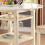 Table crème à 2 tablettes à hauteur de comptoir - pour la salle à manger et la configuration polyvalente